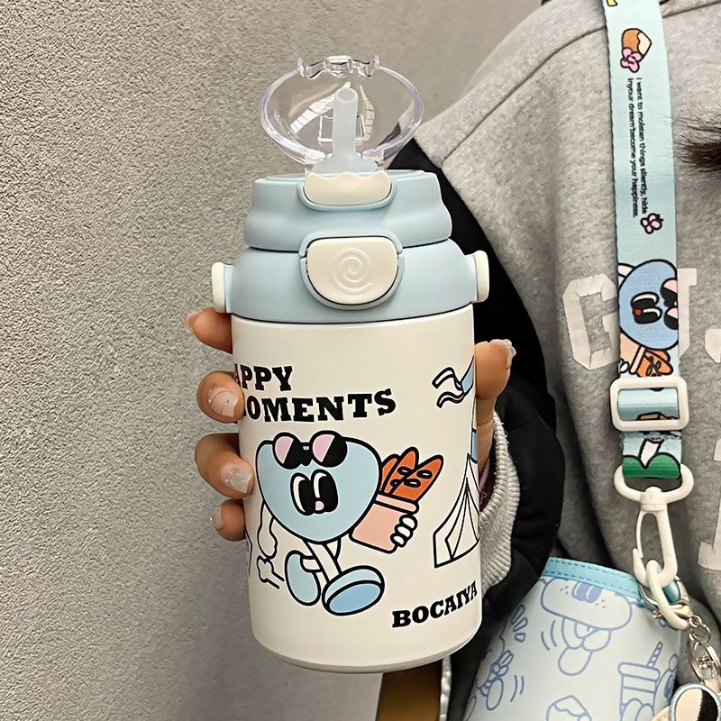 insulation cup for girls good-looking cute 316 water cup new dopamine large capacity bottle for children cup with suction tubes