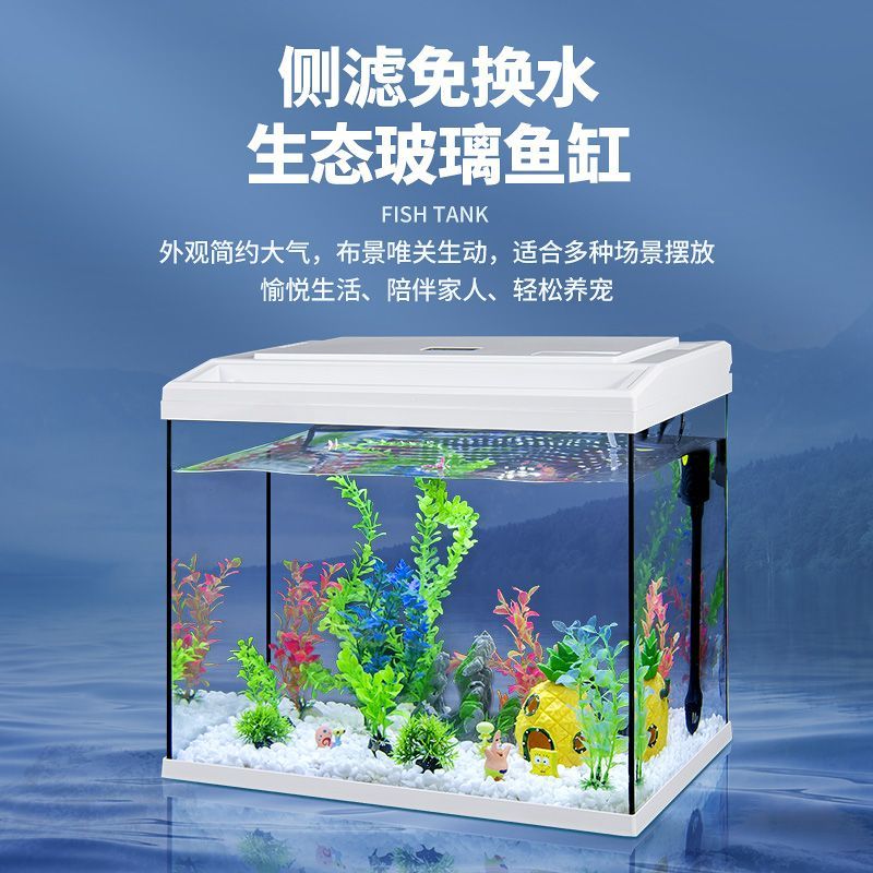 fish tank aquarium living room small self-circulation home lazy change water ecological creative table top glass fish globe