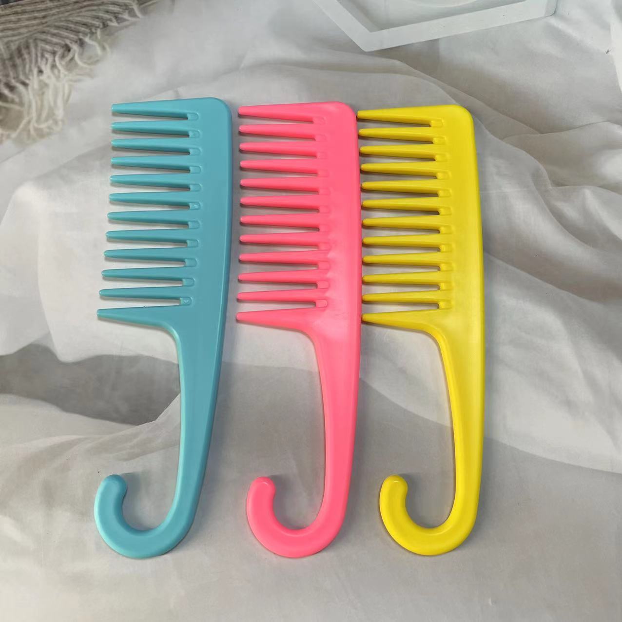 2023 new durable large tooth comb thick teeth wide teeth hair curling comb anti-static comb women‘s hair fluffy special-purpose comb