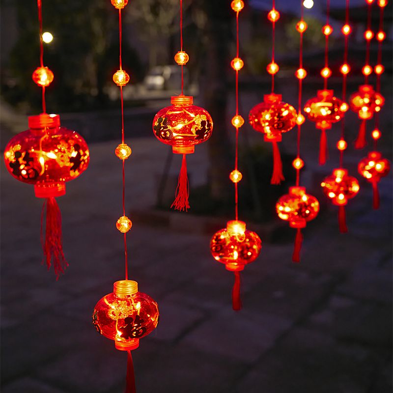 Led New Year Lights Small Bell Pepper Lighting Chain Curtain Lights Courtyard Ambience Light Lantern Festival Festive Lantern New Year Decoration Red Lantern