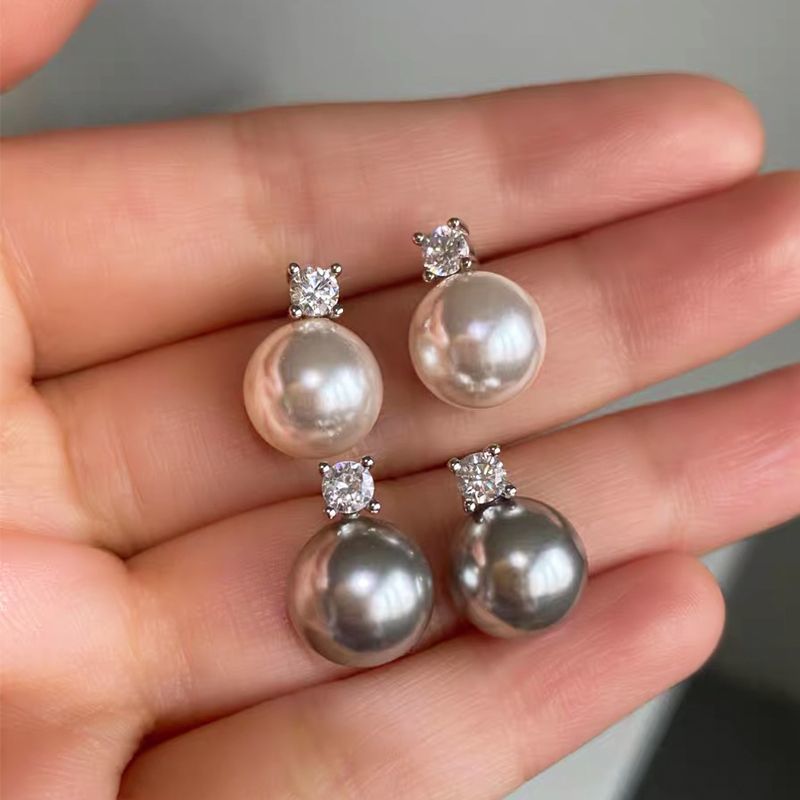 diana classic rhinestone pearl stud earrings for women sterling silver needle new popular light luxury minority high-grade earrings earrings