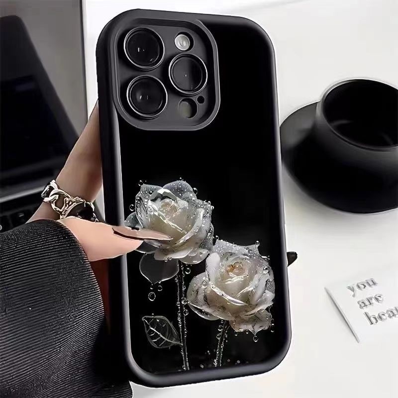 crystal rose for vivoy52s/y76 phone case x70/x80 drop-resistant s17/s16/s15/s12s9 soft