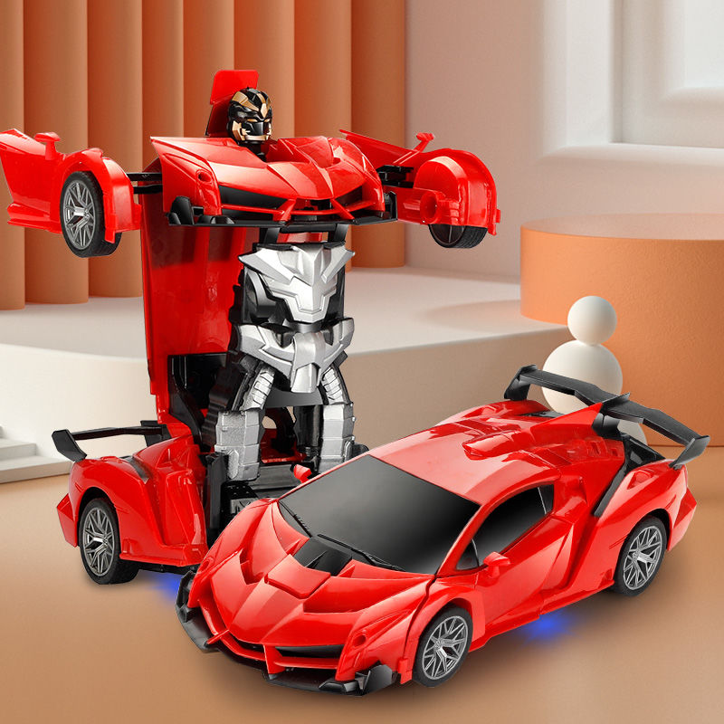 deformation remote control car diamond robot one-click deformation police car charging electric children‘s car toy transformer gift