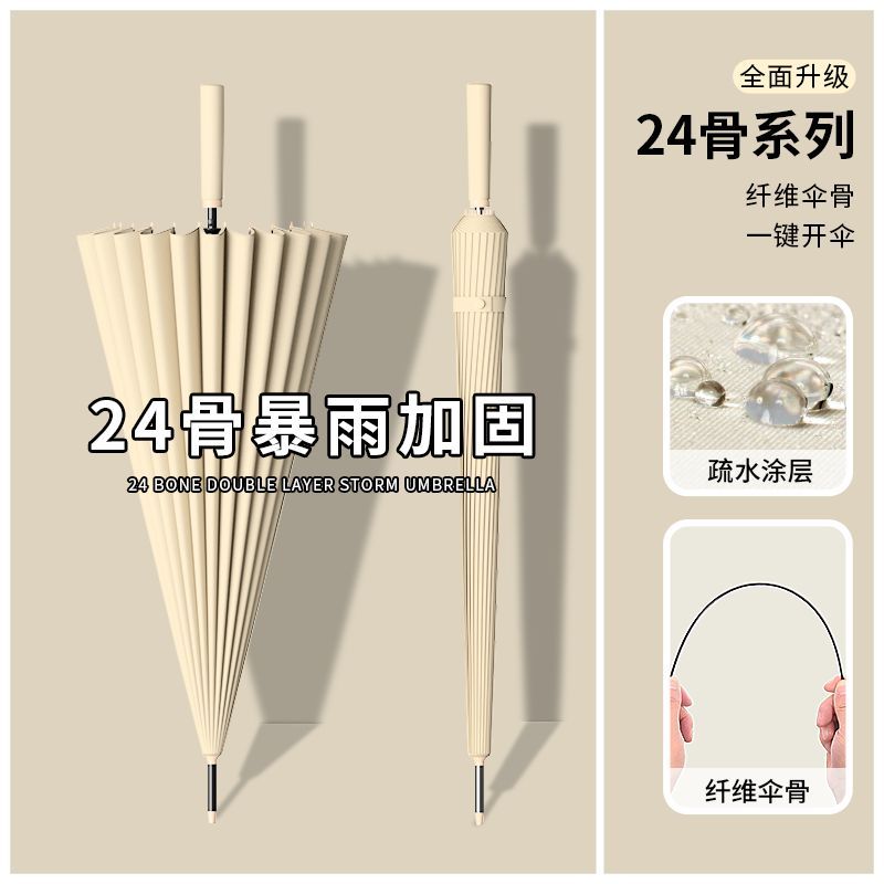 automatic umbrella female good-looking school essential material anti-rainstorm strong and durable for students to go to school large umbrella male