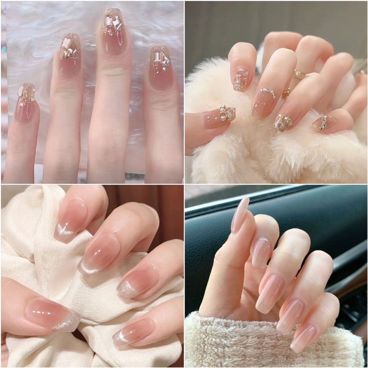 high sense niche short handmade nude color round head japanese ins style wear nail finished manicure detachable patch