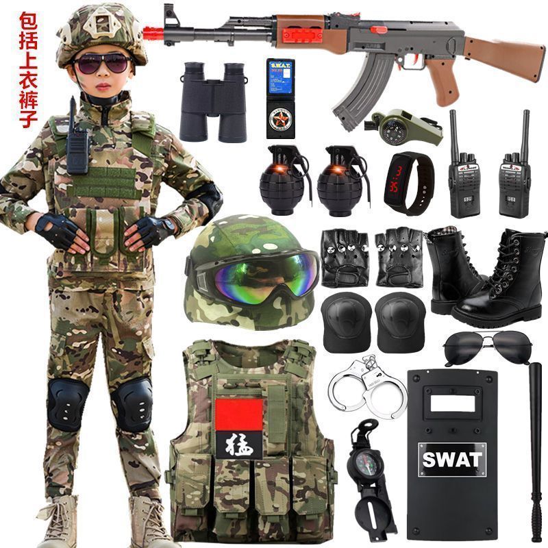 children‘s special forces toy gun suit boys‘ simulation outdoor training cs special police clothes long short sleeve birthday gift