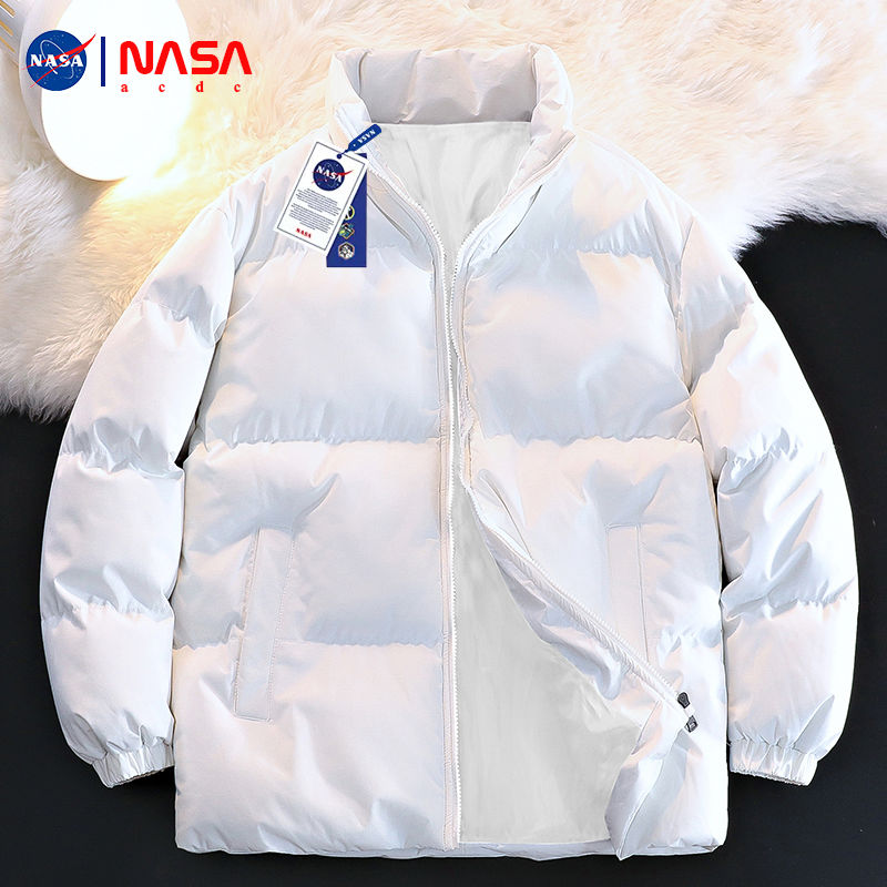 nasa joint name down jacket men‘s coat winter cotton-padded coat thickened fashion brand plus size stand-up collar down/cotton-padded jacket men‘s coat