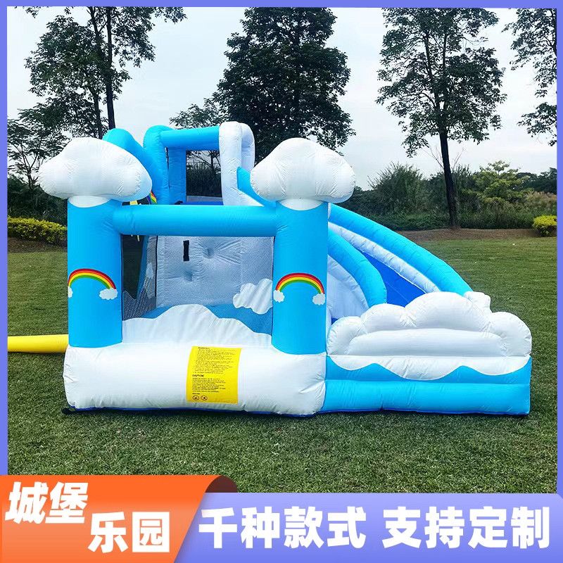 new children‘s inflatable castle small naughty castle shopping mall trampoline slide indoor outdoor shopping mall home jumping bed