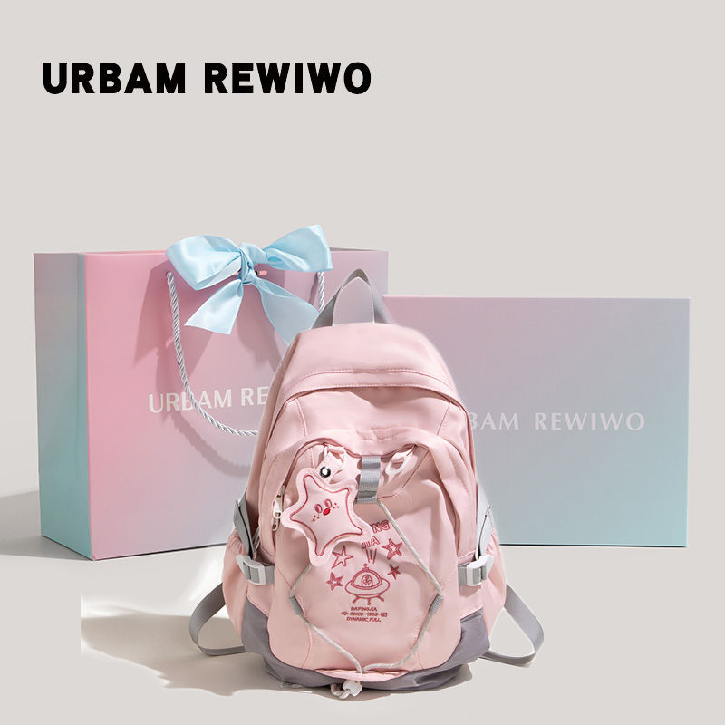 urbam rewiwo official authentic products cute toffee rabbit student backpack xingx pendant schoolbag computer bag