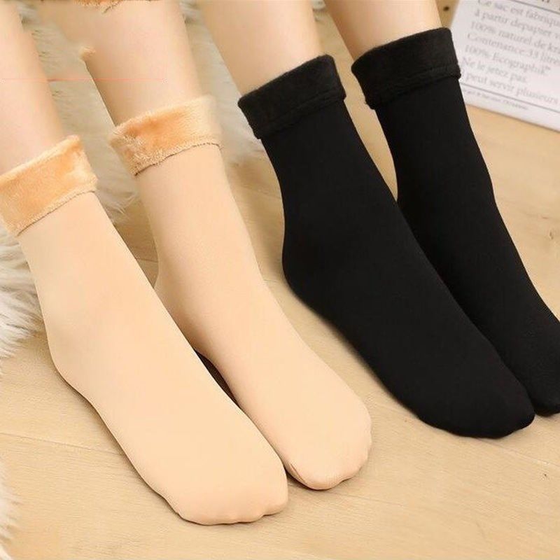 [8 pairs only need 29.9] fleece-lined snow socks winter warm fleece-lined fleece-lined socks male and female middle tube fleece-lined socks