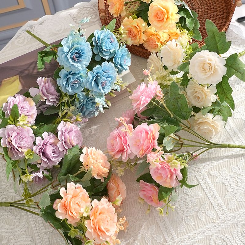 7-head foam small peony artificial flower rose home decoration wedding bouquet photography shooting table decoration