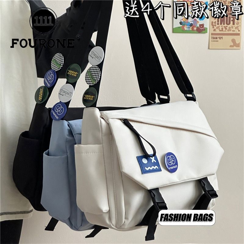 four one college student crossbody bag class leisure backpack shoulder bag female harajuku vintage messenger bag male