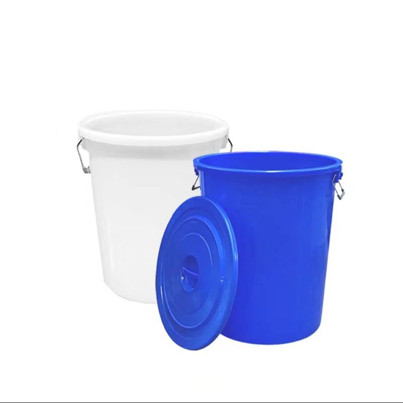 10 pcs large thick plastic bucket round barrel blue thickened bucket for student dormitory bath bucket with lid