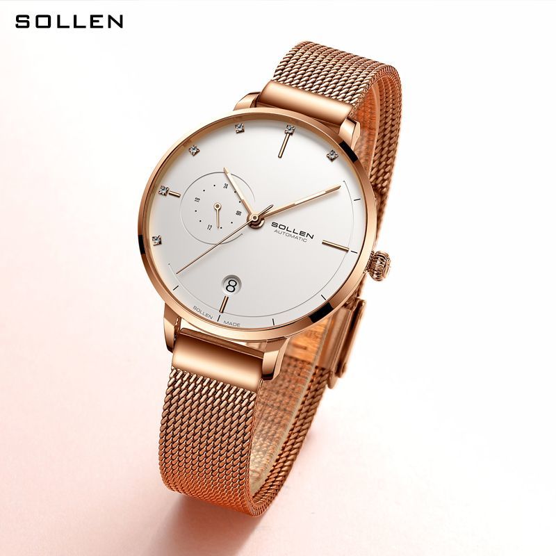 solon women‘s watch women‘s automatic mechanical watch waterproof student korean simple ins good-looking temperament women‘s watch