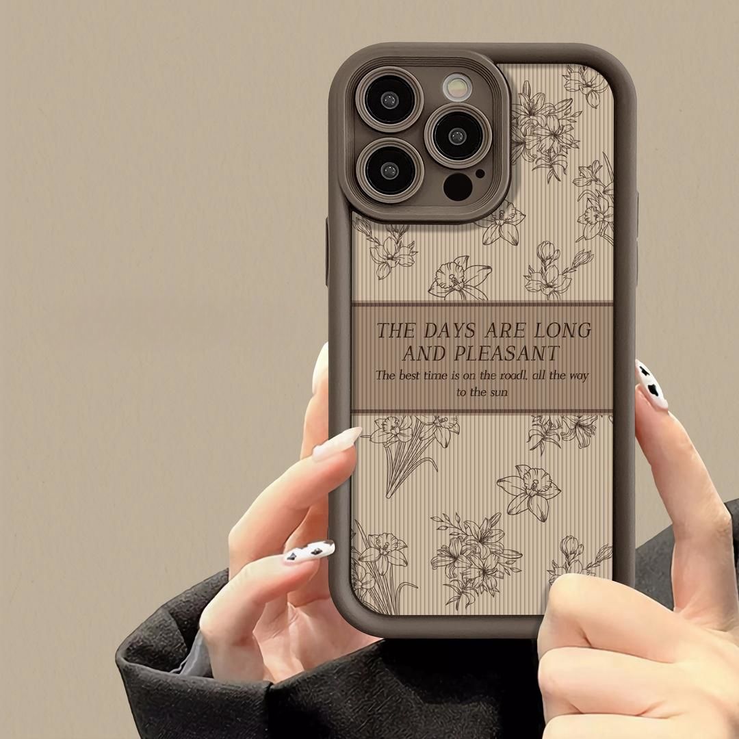 retro premium flower iphone15/14promax phone case apple 12 airbag 13 soft case xs drop-resistant 11