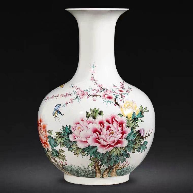 jingdezhen ceramics famous hand painted pastel vase flower arrangement large chinese living room office decorations decoration