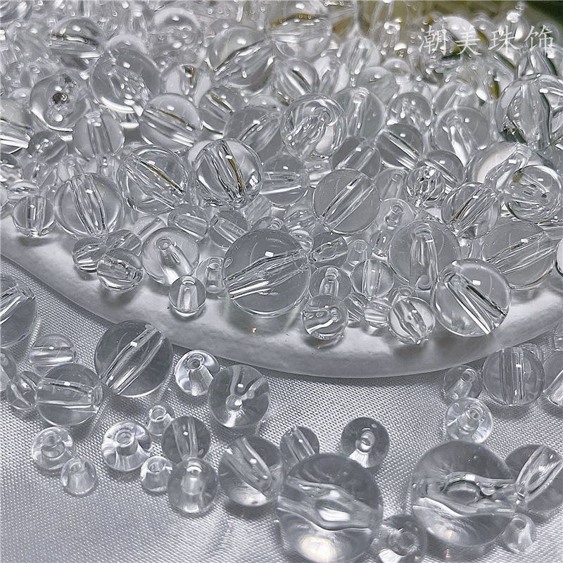 acrylic imitation crystal beads diy handmade beaded a- level transparent hole scattered beads polishing round beads mix and match ornament accessories