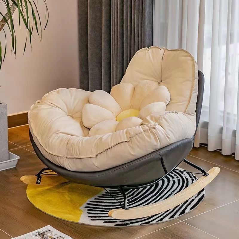 nordic style single rocking chair lazy sofa balcony living room bedroom leisure sleeping luxury eggshell penguin chair