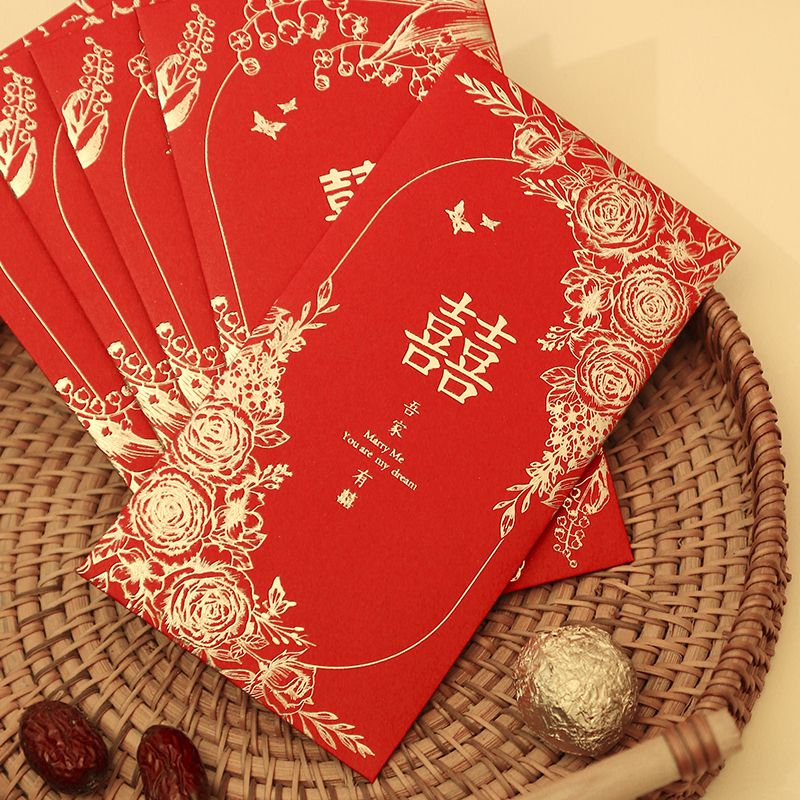 wedding red pocket for lucky money 2023 new chinese style 1000 yuan red envelope wedding special high-end follower lucky money gift seal