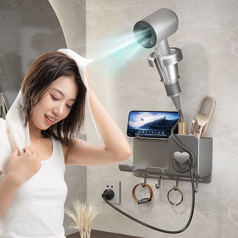 hair dryer lazy bracket hand-free hand-free toilet hair dryer rack wall-mounted punch-free hand-held