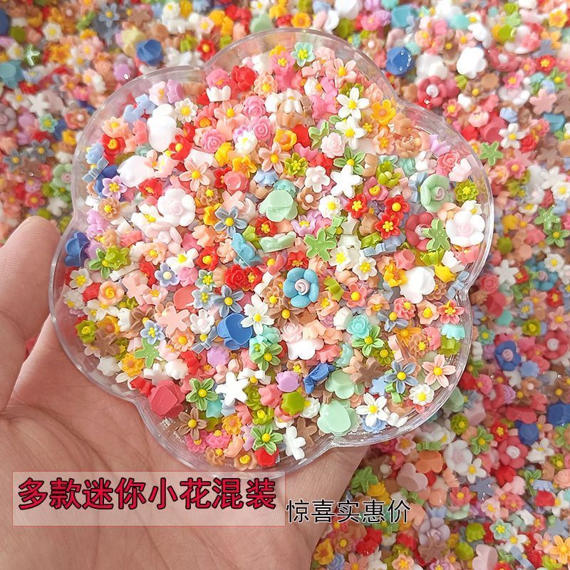 manicure small flower ornament diy accessories mini color five petal flower fancy shape diamonds nail ornament mixed wholesale