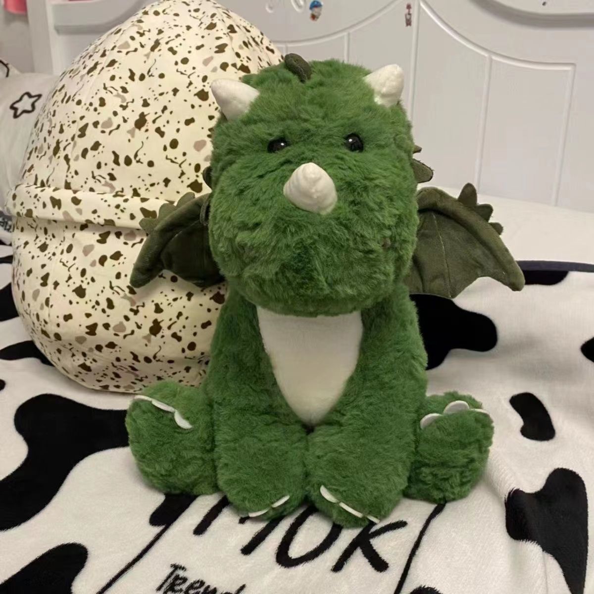 tiktok milk dragon same style dinosaur egg cute wings doll plush toy cartoon transformation doll birthday gift for men