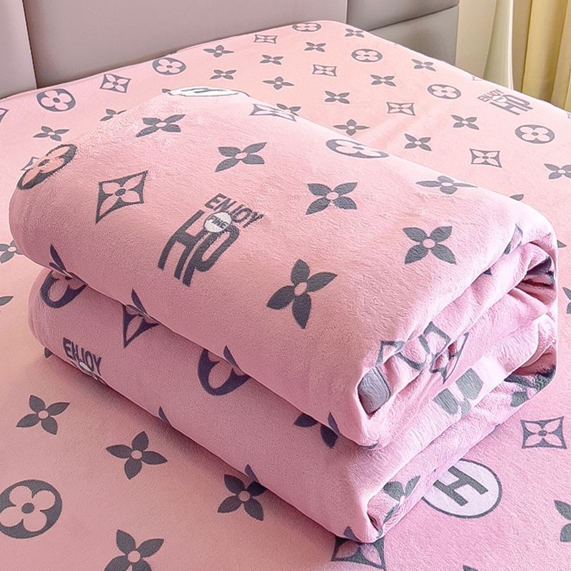 quick-heating double-sided coral fleece bed sheet winter warm plush bed with velvet blanket flannel summer air-conditioning cover blanket