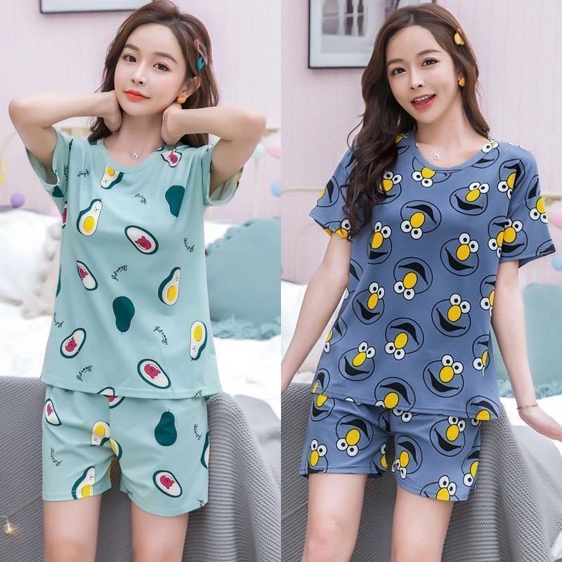 new summer fashion set pajamas female korean student fresh sweet and loose outerwear ladies casual homewear