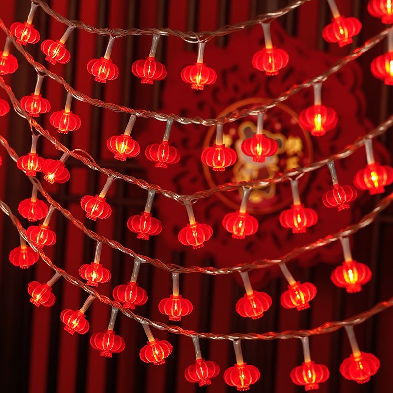 new year red lantern new year decorations spring festival hanging lantern pendant ornament led colored lamp handmade diy small night lamp