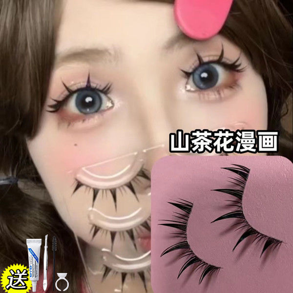 cat‘s eye japanese-style flying false eyelashes sheer root super soft camellia cartoon eye internet celebrity thin stem full thick