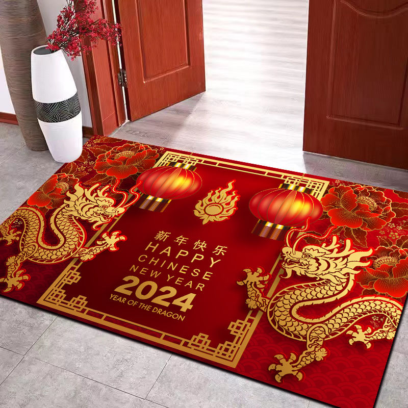 2024 year of the dragon new year floor mat entry door festive floor mat door doorway mat indoor door mat carpet