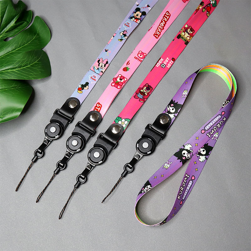 strawberry bear mobile phone lanyard neck rope men and women new broadband cute cartoon pendant anti-separation rope wrist short and long