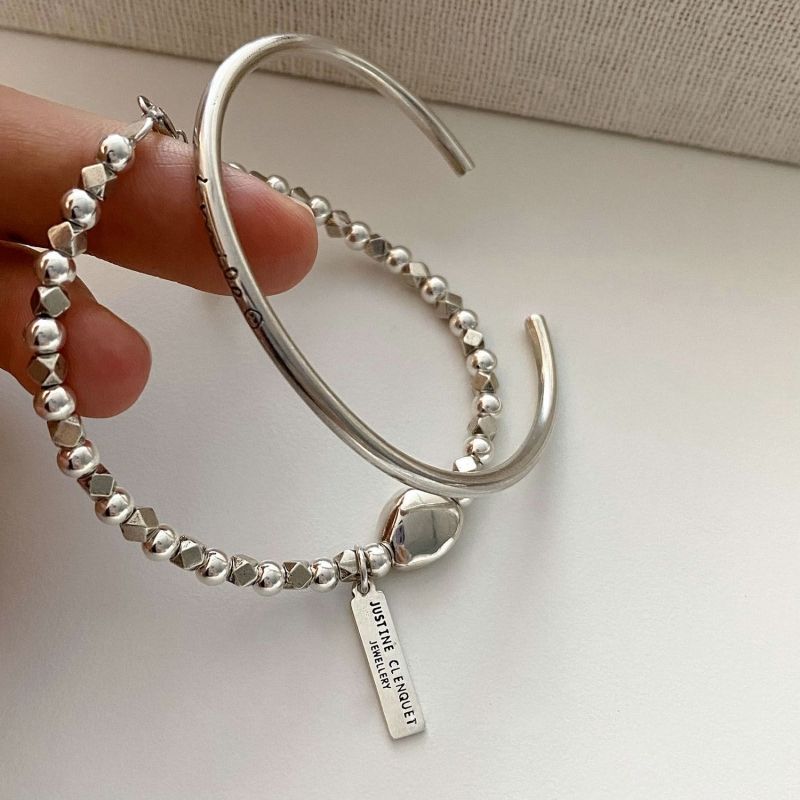 silver bracelet for women ins niche design personality advanced new high-looking good-looking girlfriends smiley bracelet accessories