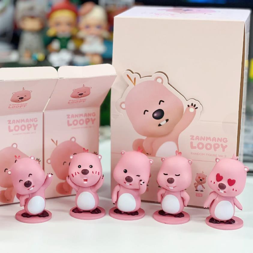 south korea zanmang loopy ruby 2 generation blind box cute little beaver figurine garage kits decoration girls‘ gifts