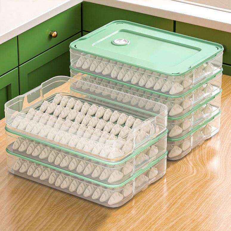 frozen dumpling box kitchen household dumpling box refrigerator food grade crisper thickened storage box plastic wonton box