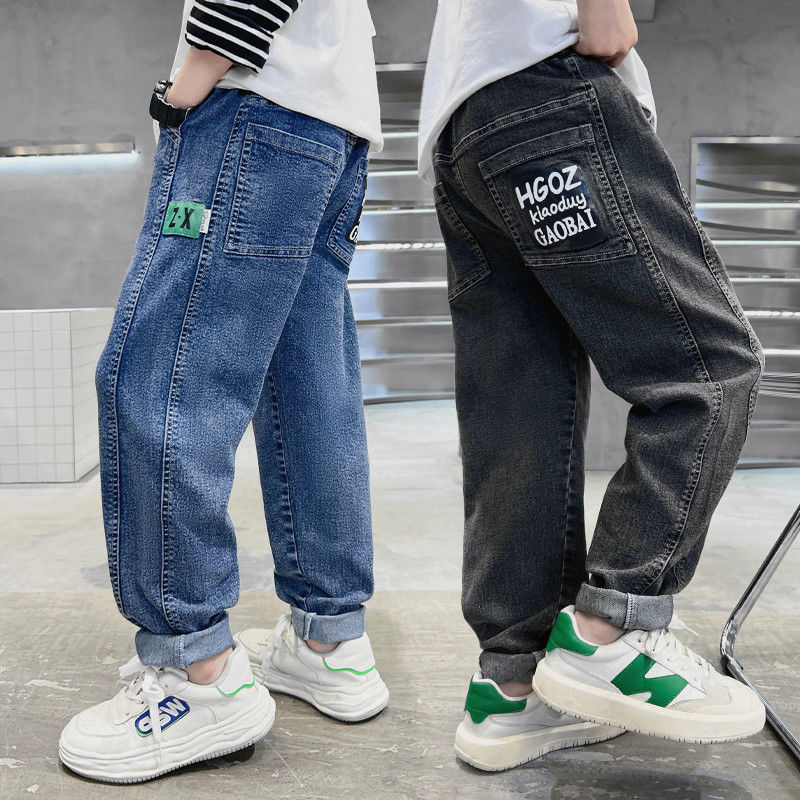 boys‘ straight jeans 2024 spring and autumn new children children and teens trousers boys loose casual pants fashion brand