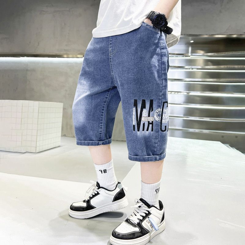 boy‘s denim shorts summer thin outerwear capri pants korean style casual handsome middle pants children‘s summer clothing fashionable pants