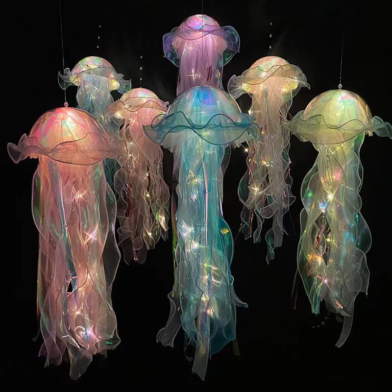 new xiaohongshu same style luminous portable lantern jellyfish lamp night market stall toy net red girl room ornaments