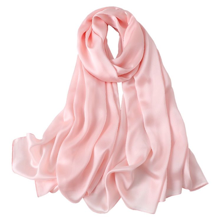 pink pure color silk scarf shawl monochrome scarf classic gift rose red