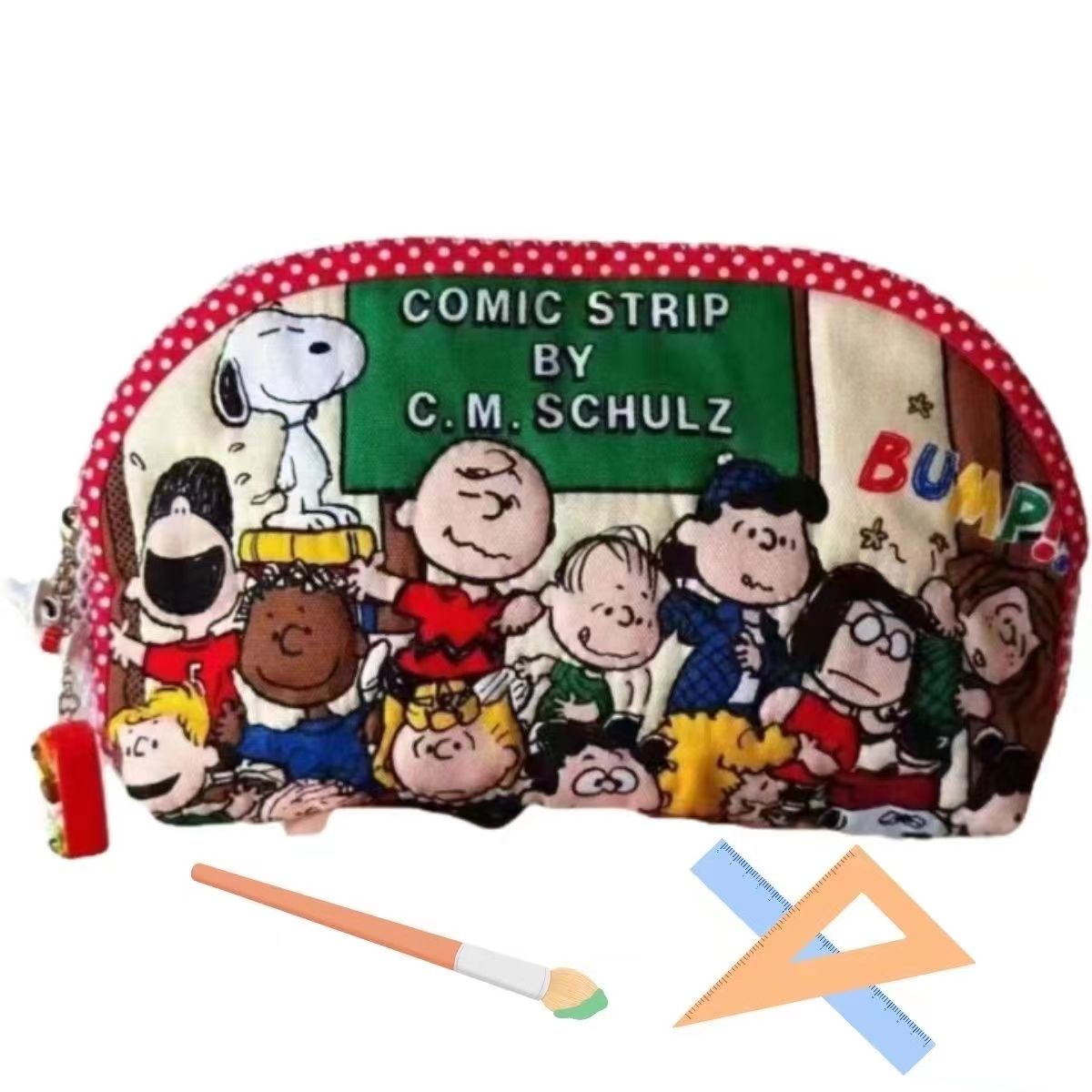 cartoon cute snoopy joint-name printing pencil case stationery case large capacity cosmetic bag storage bag student pencil case pencil case fashion