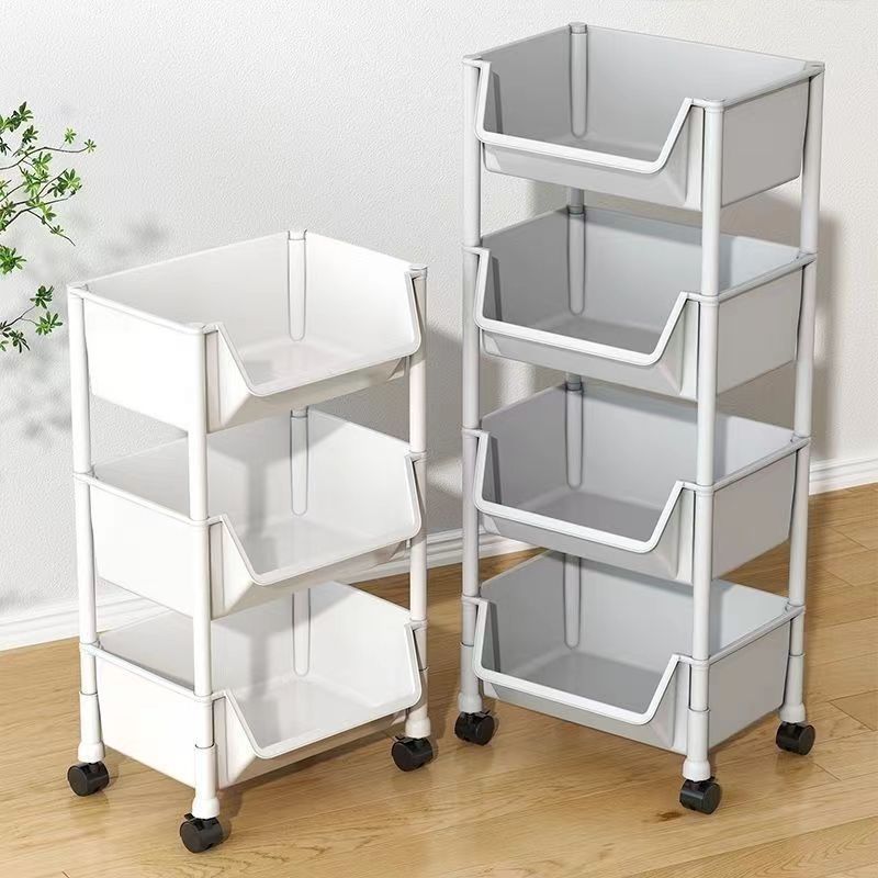 [low price for the whole network] portable bookshelf and storage shelf household floor multi-layer trolley children‘s simple storage rack