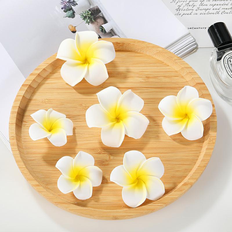 white plumeria rubra diy handmade creative headdress clip summer beach bridal hair accessories flower size complete