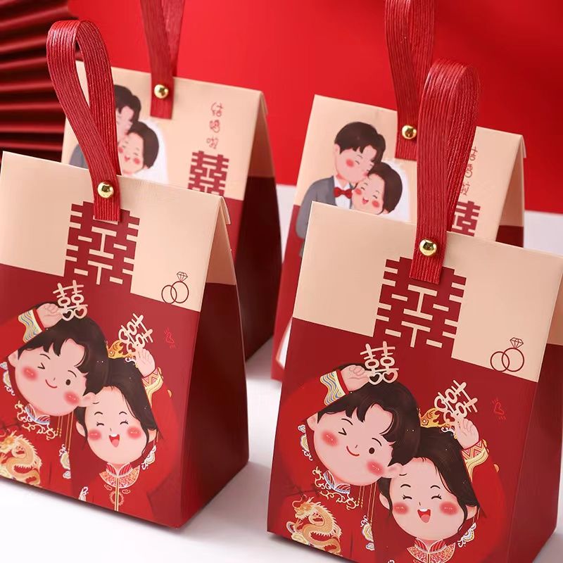 wedding candy candy box new chinese style wedding candies box ins style hand-held gift box wedding candy box wholesale.