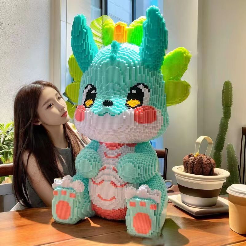 giant dragon baby building blocks toy compatible with lego chinese dragon puzzle decoration new year girl gift