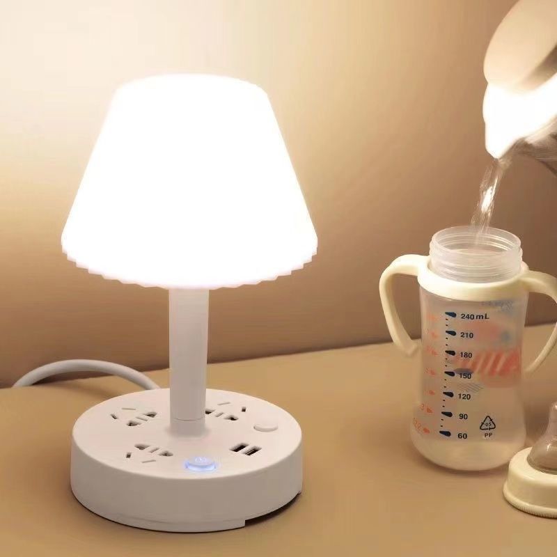 led eye protection multifunctional table lamp socket learning bedside night light plug converter bedroom light usb charging plug