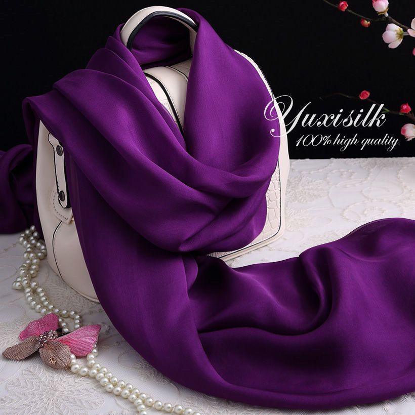 new scarf scarf fashion casual scarf all-match solid color chiffon scarf shawl mulberry silk high-end elegant