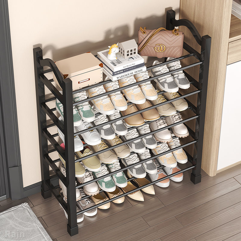 simple shoe rack multi-layer household indoor dust-proof children‘s shoe rack dormitory shoe cabinet door wall storage rack