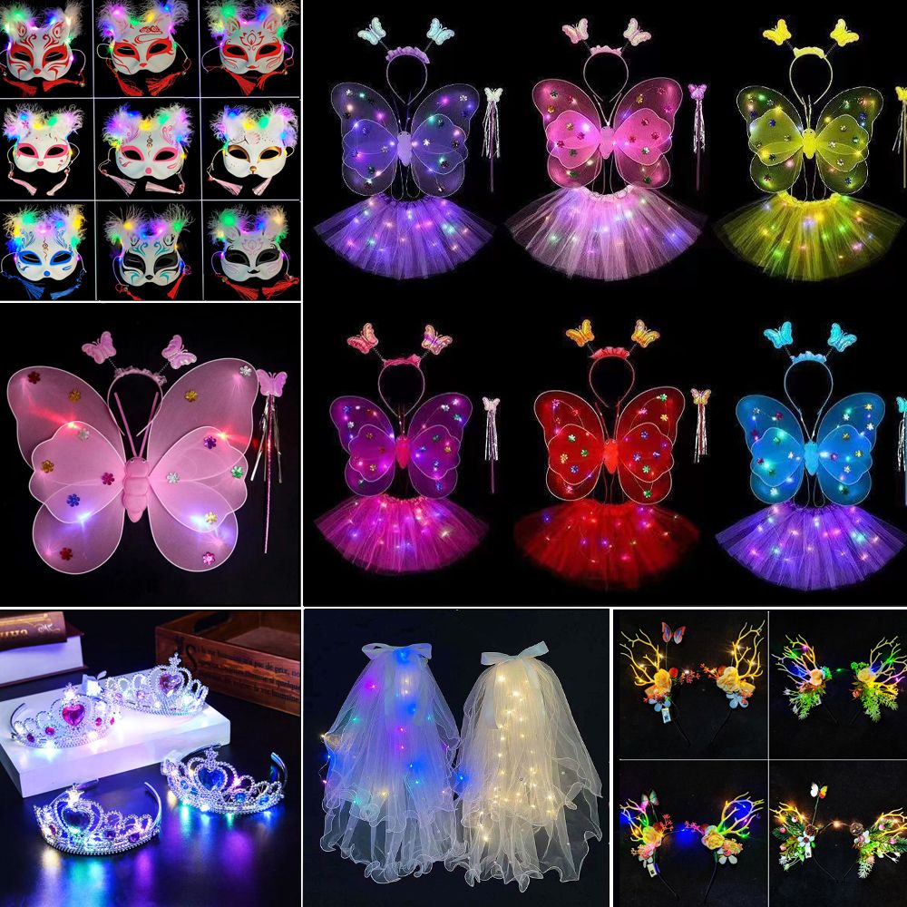 luminous wings fox mask stall supply magic stick push small gift cartoon mask luminous toy batch