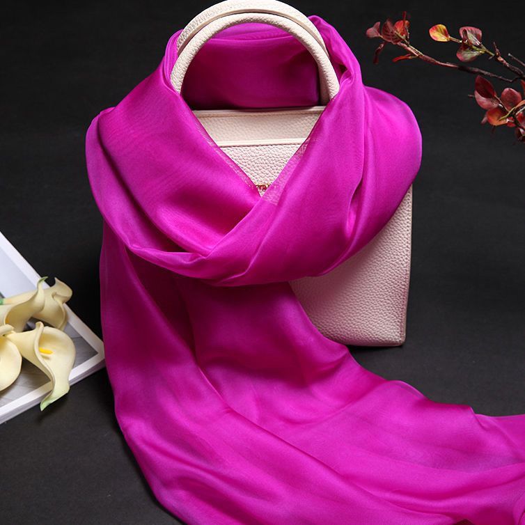 satin mulberry silk scarf classic new spring and autumn dancing warm silk scarf sunscreen shawl rose red scarf