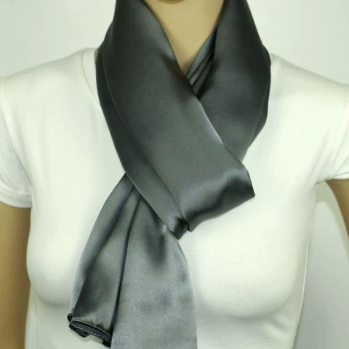 mulberry silk satin silk crepe satin gray square scarf long square towel silk scarf shawl scarf 70*170 solid color monochrome